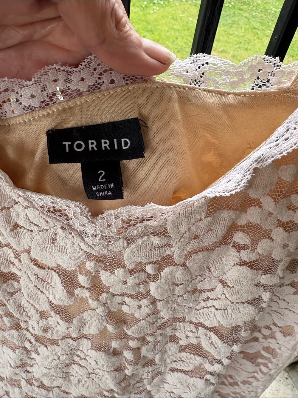 torrid blush lace camisole tank